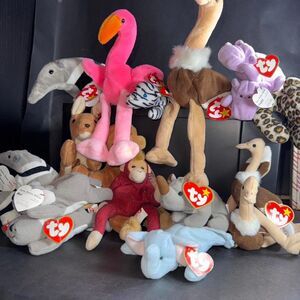 Large "Zoo" Themed Ty Beanie Babies and Teenie Beanies plush bundle